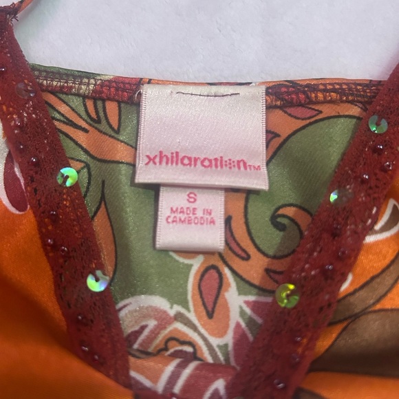 Satin Paisley Vibrant Vintage Y2k Camisole Tank Top Cami - Picture 5 of 9